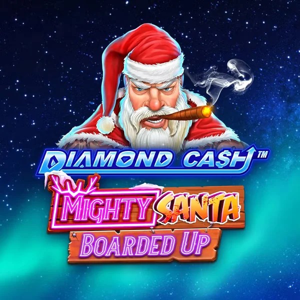Official Slots logo: Diamond Cash Mighty Santa Boarded Up by Greentube at Rakoo Casino